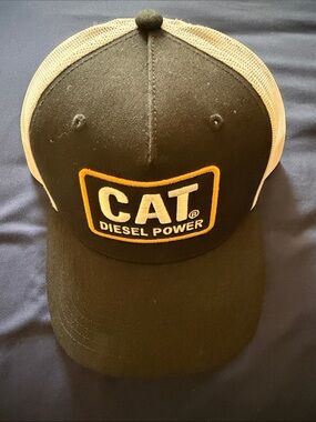 Caterpillar CAT Diesel Power Black and Yellow Trucker Hat